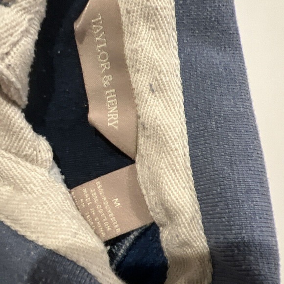 VINTAGE Taylor & Henry Golf Mens M Blue LONG Sleeve Polyester Cotton (B2) - Picture 2 of 3